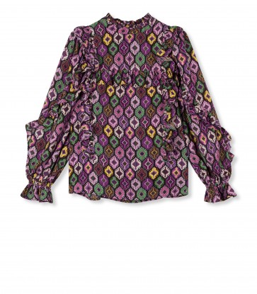 Refined Department ruffle blouse Moise purple