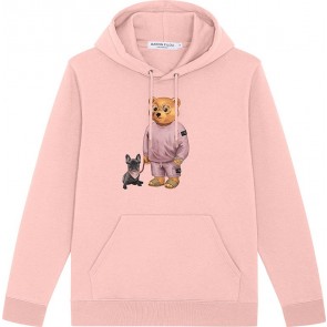 Baron Filou hoodie bear buldog roze